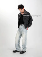 HANQIAORJI Diagonal Lace-up Horse Leather Pointed Leather Shoes