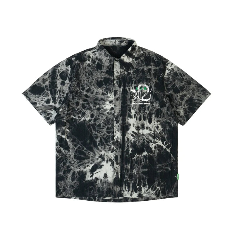 STA Tie-dye Lapel Button-down Shirt