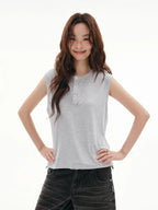 FUNKYFUN Versatile Henry Neck Loose Sleeveless Vest