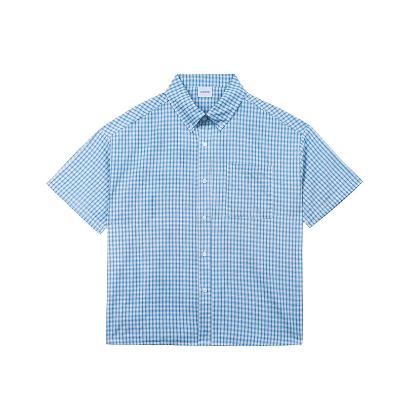 SOSTINE Retro Plaid Short Sleeve Shirt