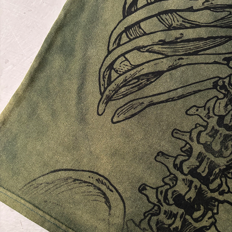 MELANIN TATTOO Skull Pattern Goth Short Sleeve T Shirt