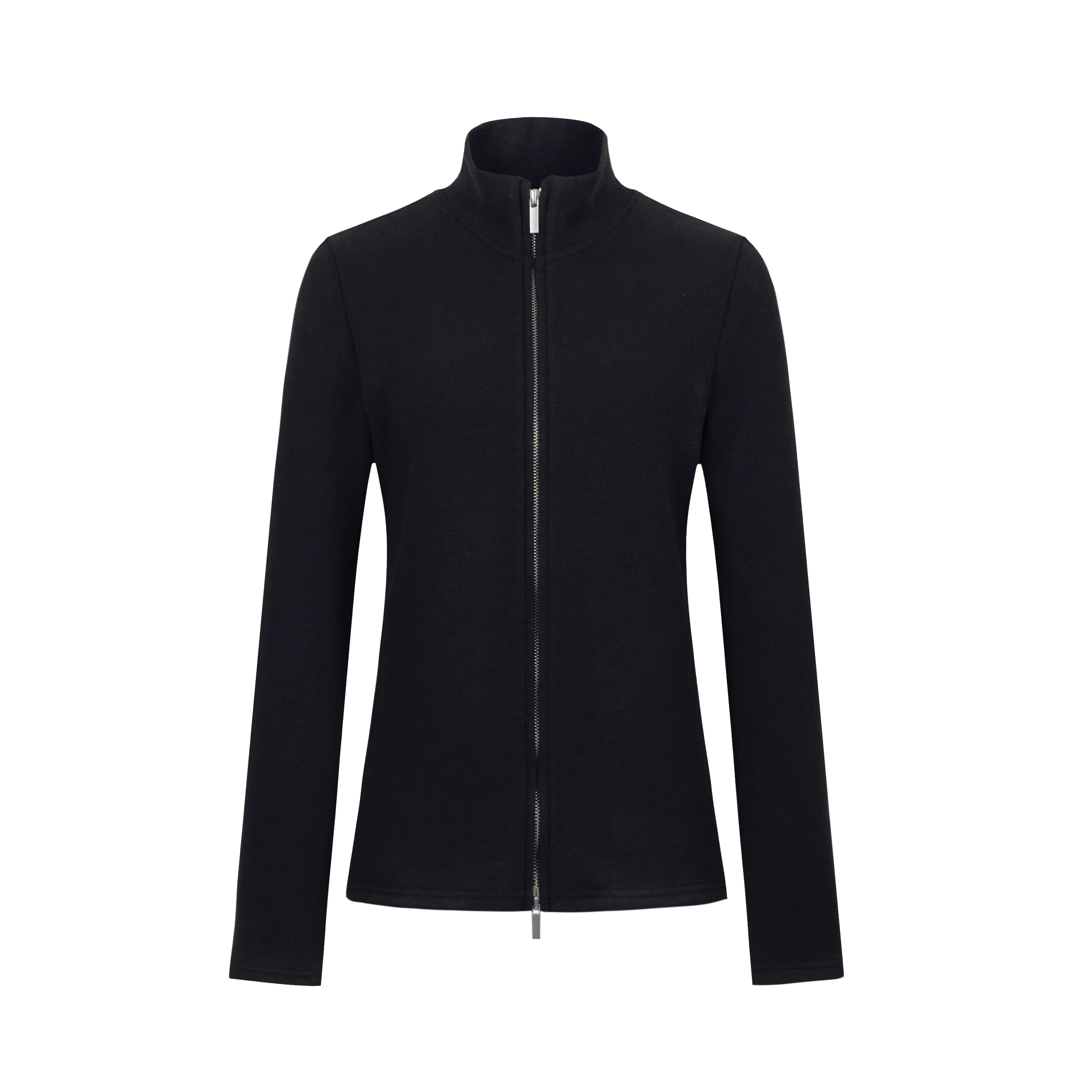 RECOLETA Lazy Wool Zipper Stand Collar Cardigan Set