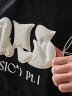 Battles Three-dimensional 3D Fluffy Letter Point Embroidered Hooded Sweater