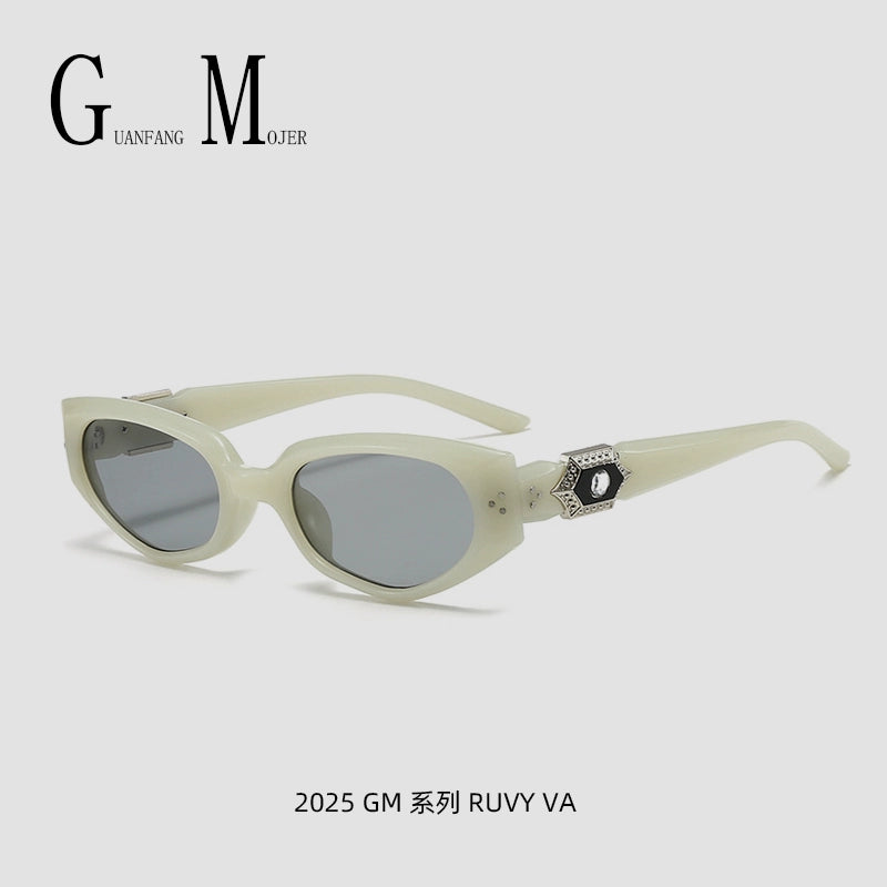 Retro GM Cat Eye Sunglasses Fashion Diamond UV Style
