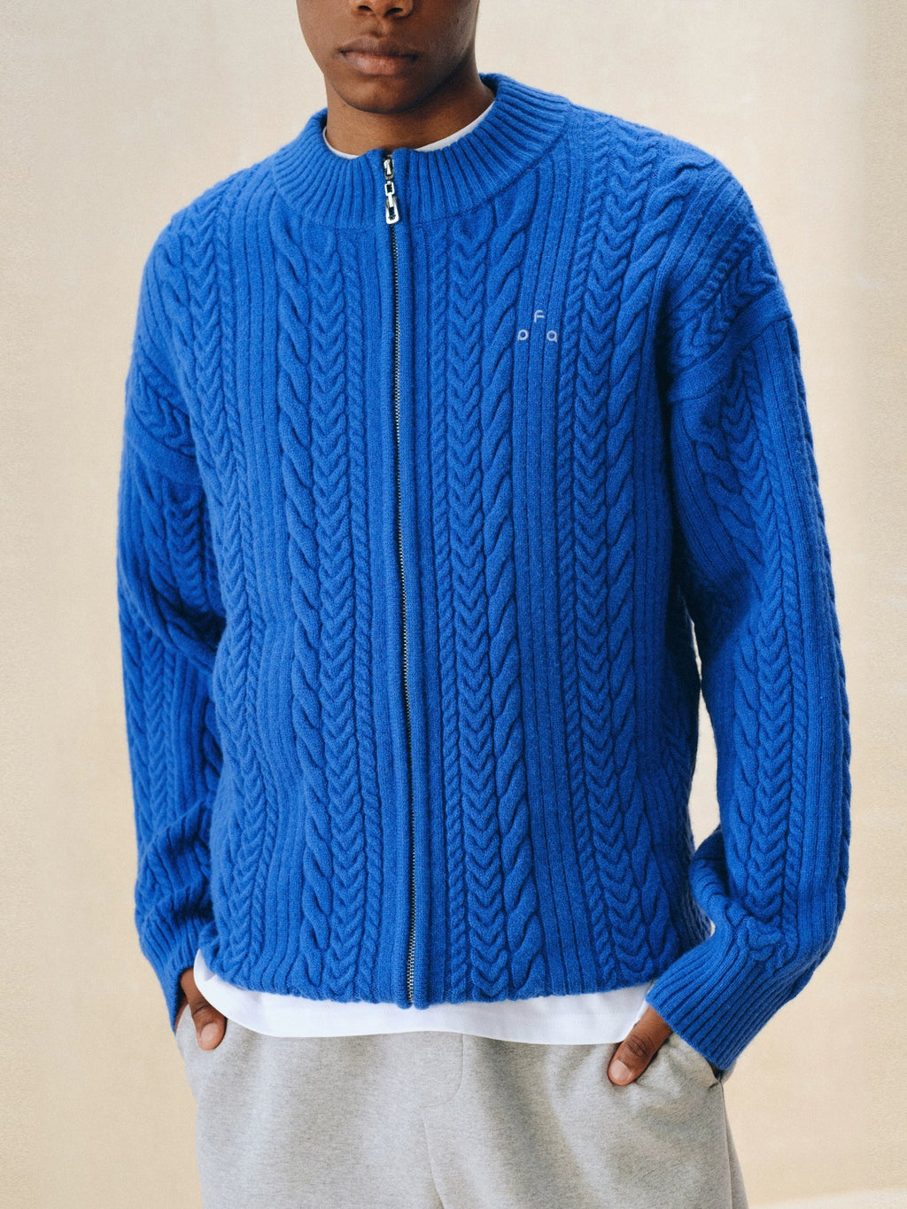 FPA Variable-weave Twisted Skin-friendly Soft Waxy Zipper Sweater