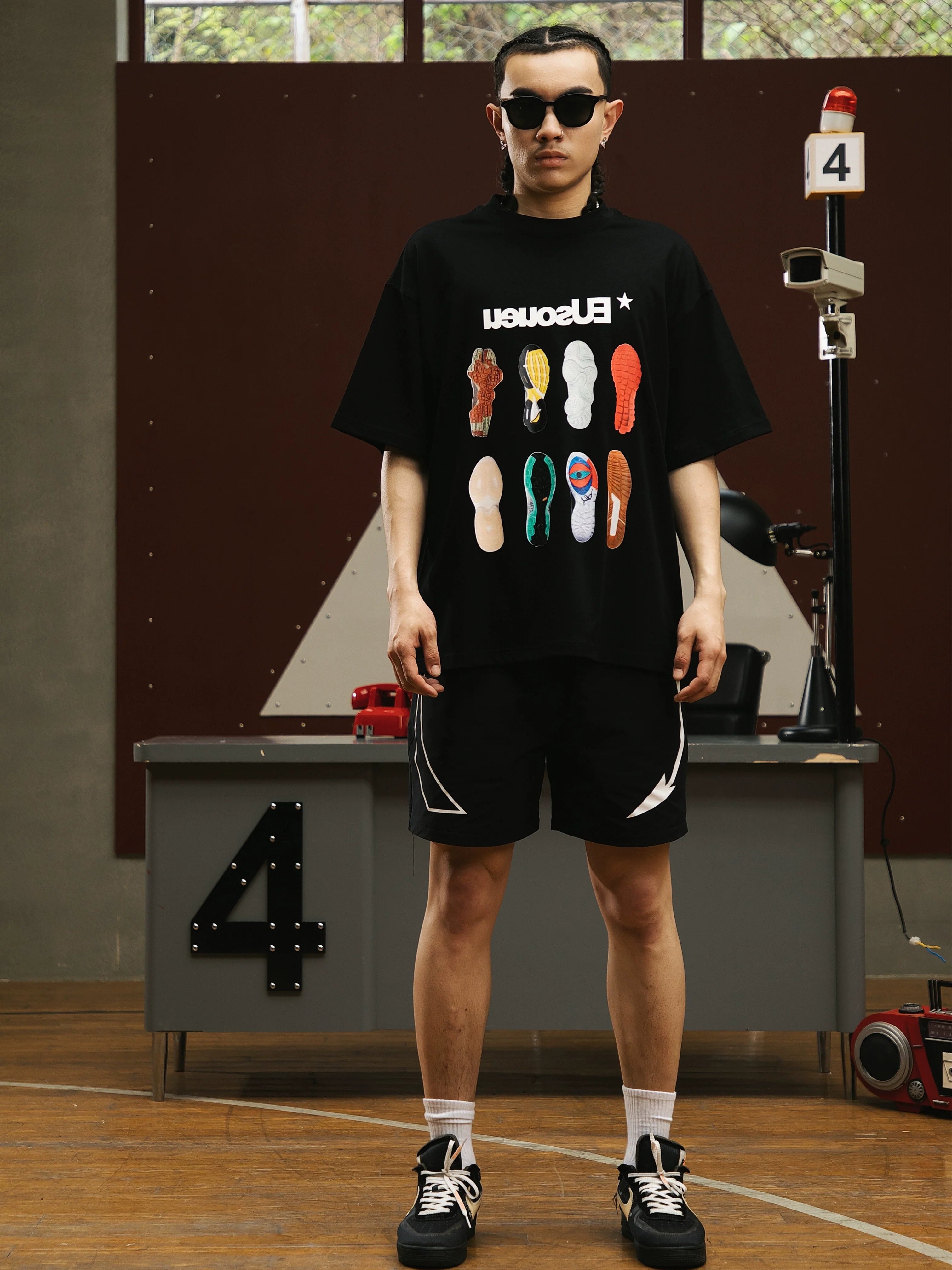 Eusoueu "retro Niche Design Heavy Round Neck Tee"