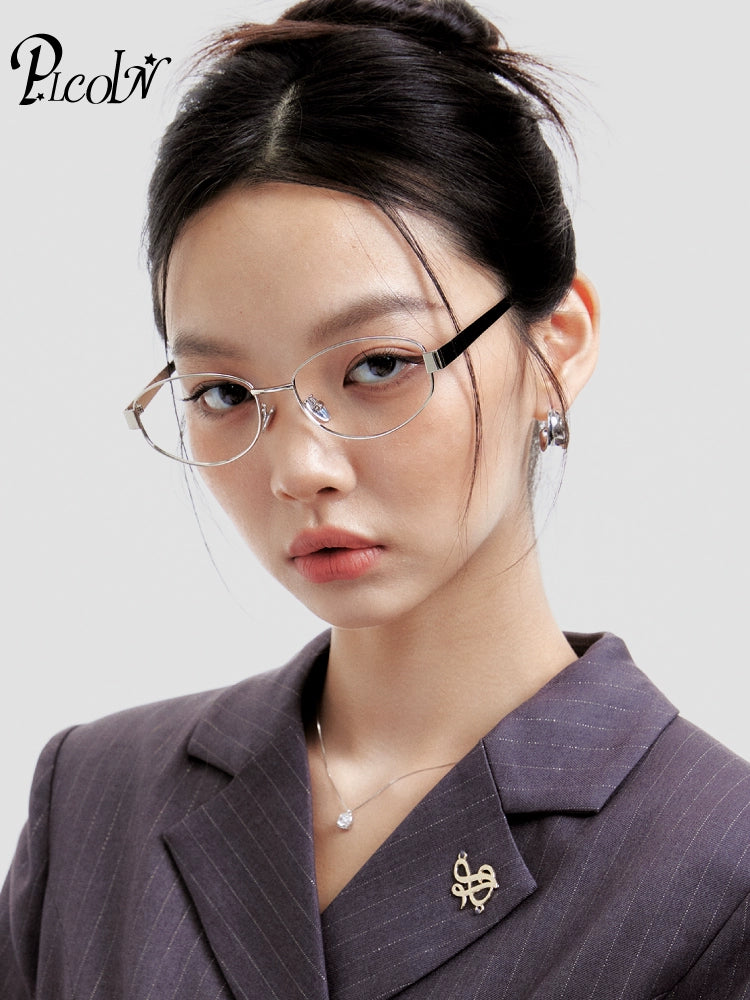 PLCOIN Metal Glasses Frame Old Money Style Anti-Blue Light Myopia