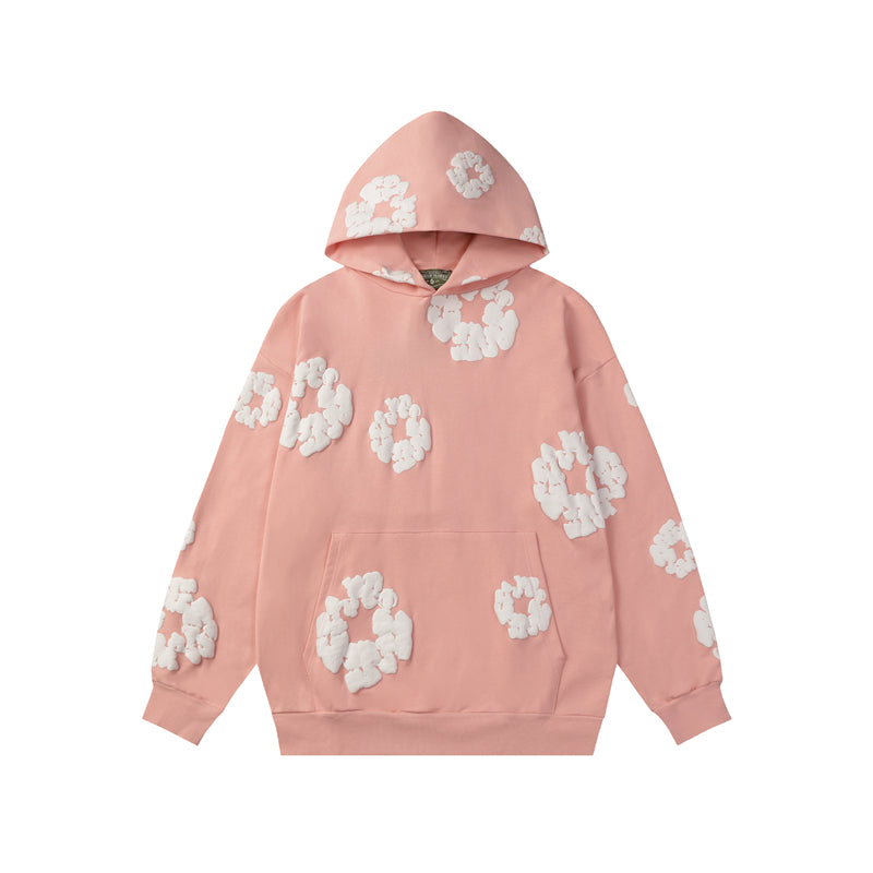 FOG x Denim Tears cotton puff print classic American loose hoodie