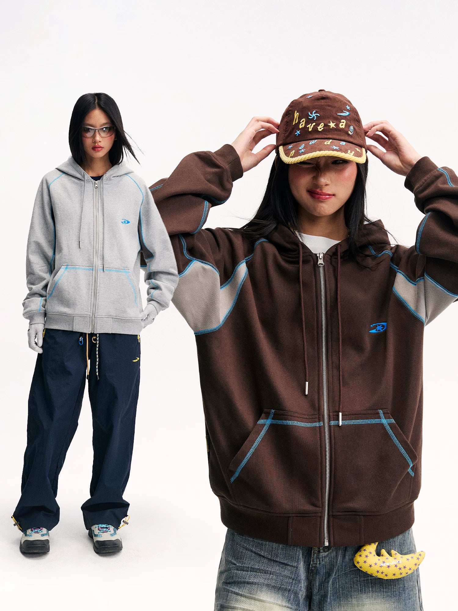 Mr. Jiangnan NewJNXS Constant Warm Leather Contrast Hooded Cardigan Jacket