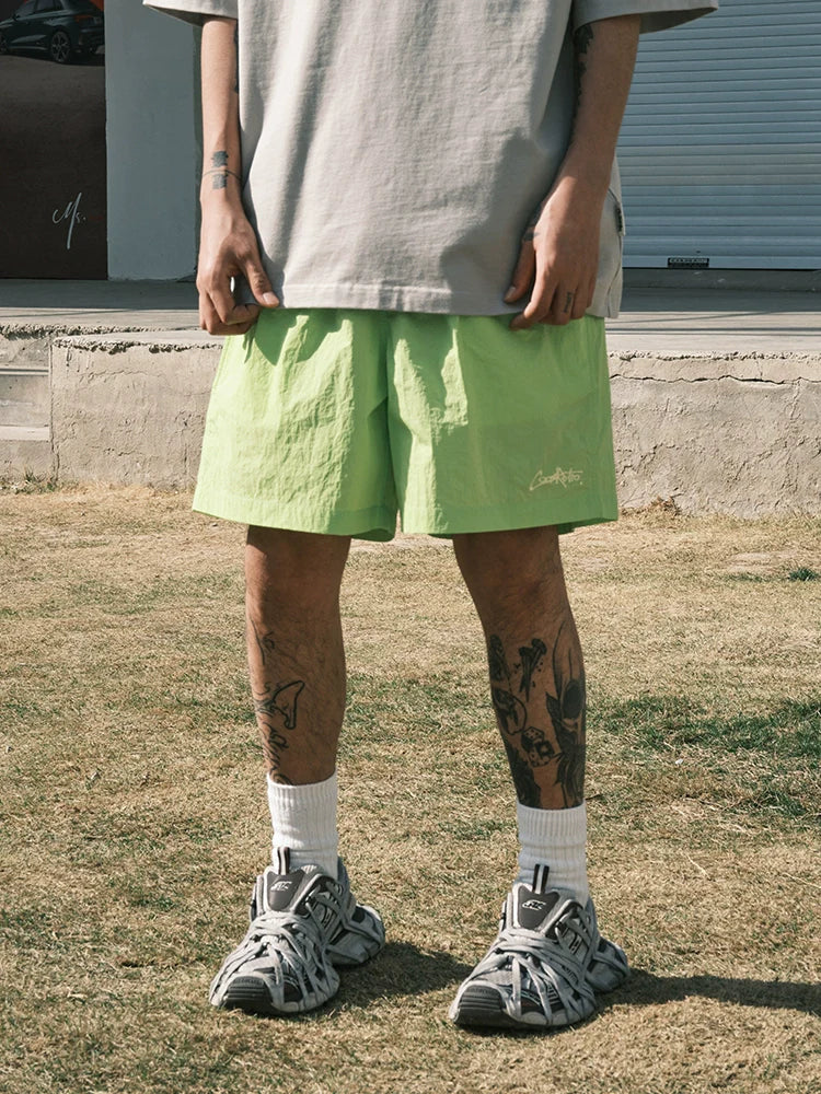 CoosRetro Embroidered Casual Loose Shorts