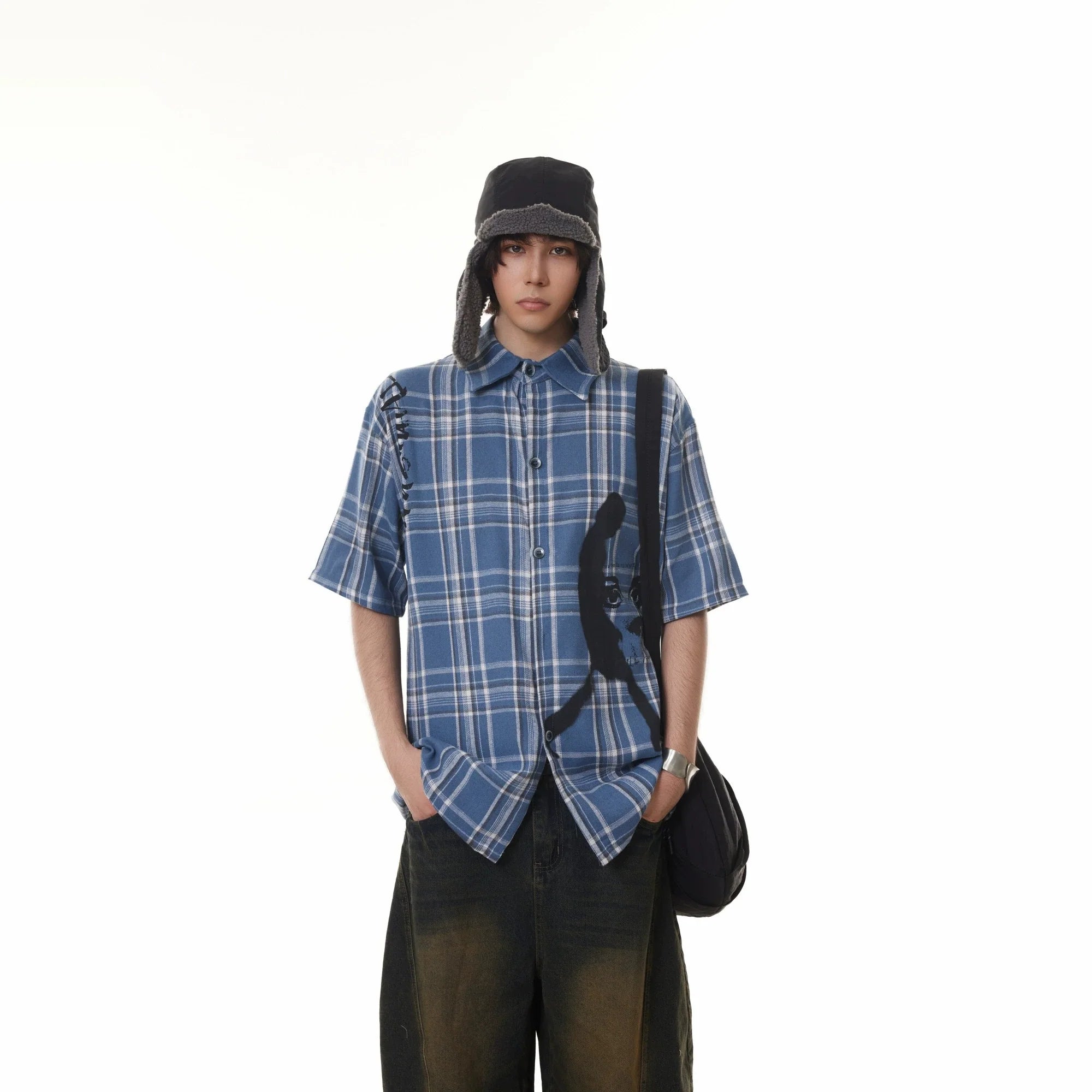 BTSG Vintage Cityboy Plaid Short Sleeve Shirt