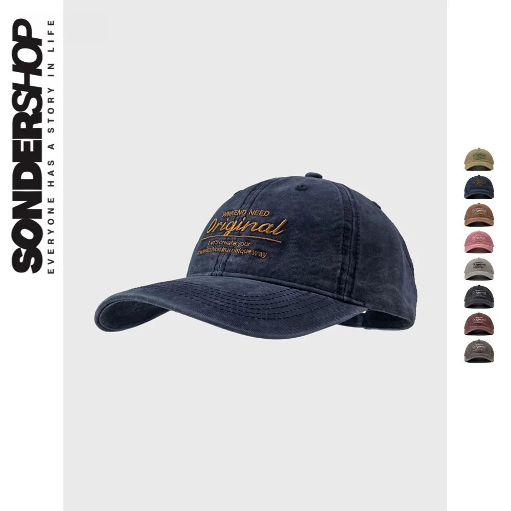 SONDER SHOP Washed Old Letter Baseball Cap
