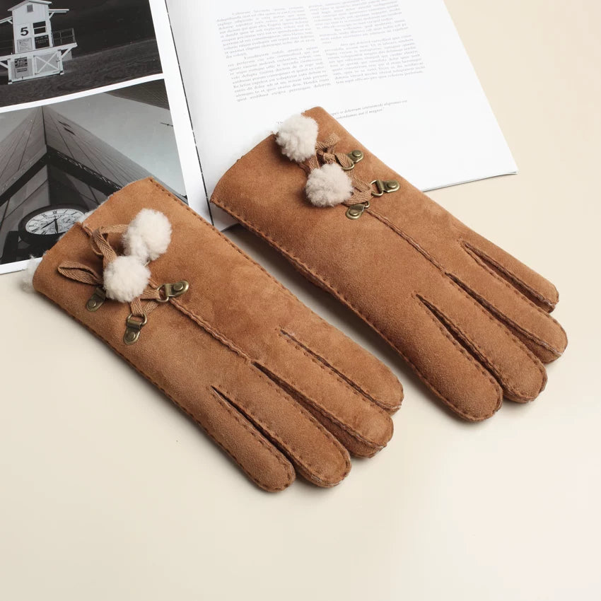 St. John's Merino Fur Tassel Warm Gloves
