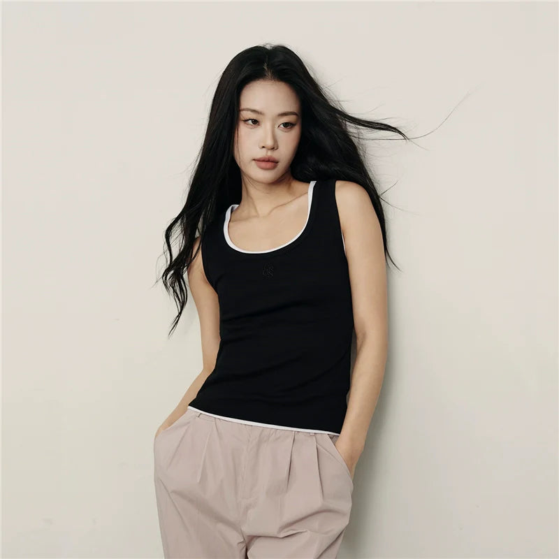 Giordano U Neck Slim Sleeveless Tee