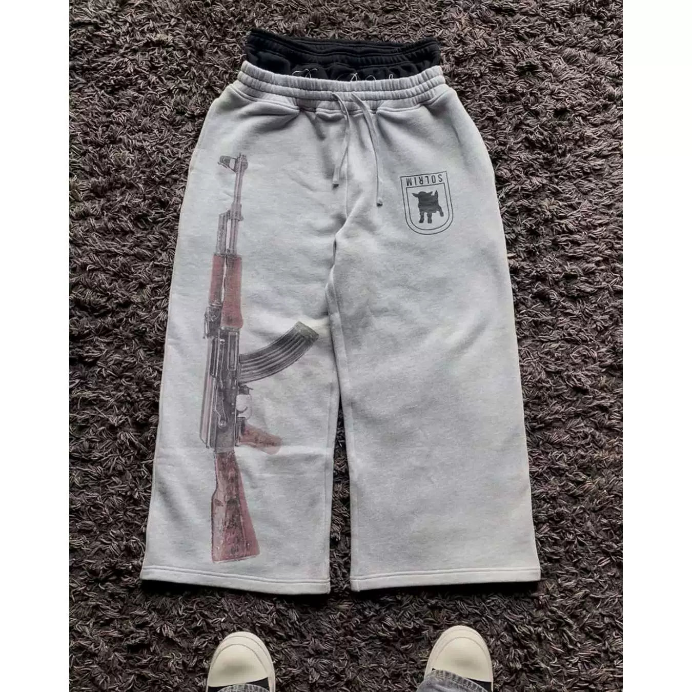 Y2K Double-Waist Embroidered Street Sweatpants