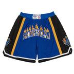 Battles Flame Embroidery Contrasting Basketball Shorts