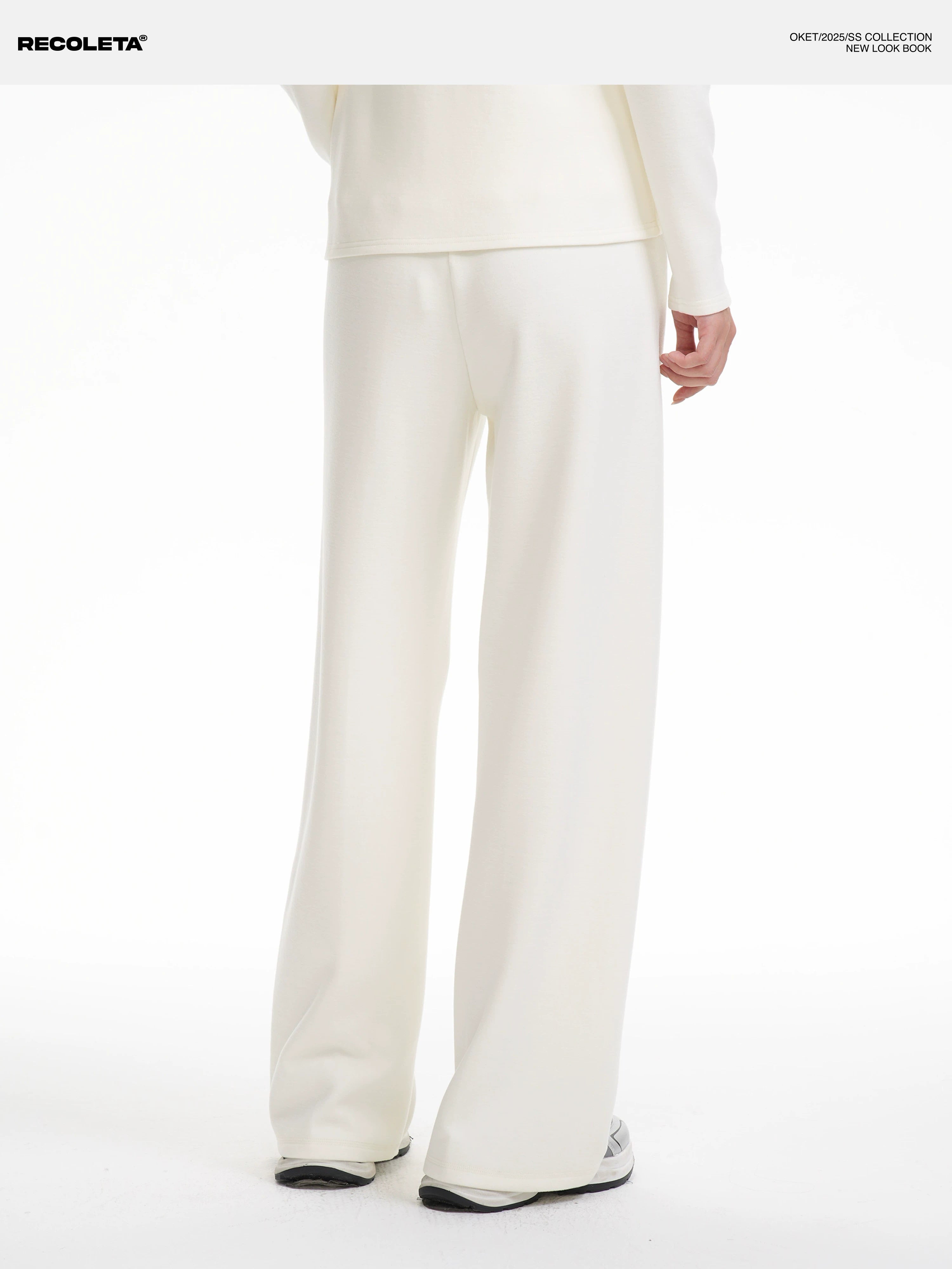 RECOLETA Lazy Wool Zipper Stand Collar Cardigan Set