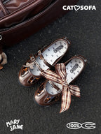 Cat & Sofa Mary Jane Brown Leopard Flats