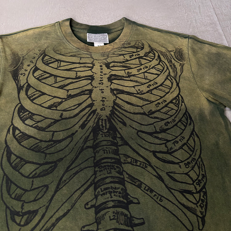 MELANIN TATTOO Skull Pattern Goth Short Sleeve T Shirt