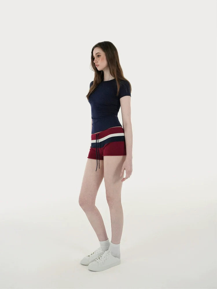 Jim Kennet Vintage Contrast Wide Stripe Knitted Shorts