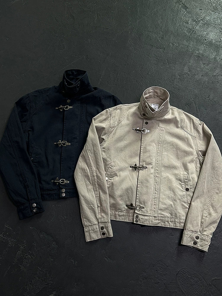 GRAYDREAMS Retro Workwear Airplane Buckle Jacket