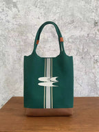 CryingCenter Vintage Green Knitted Tote Bag Large Capacity Shoulder Tote Bag