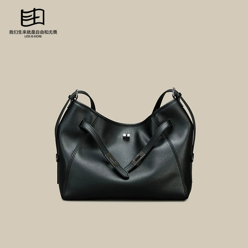 SFREEYA Soft Leather Shoulder Tote Bag