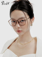 PLCOIN Tortoiseshell Square Frame Glasses Anti-Blue Light Myopia