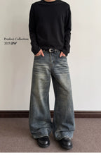 A PUEE Retro Cat Whisker Made Old Jeans