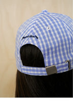 MoodLikeMe Checked Flower Three-dimensional Embroidered Baseball Cap