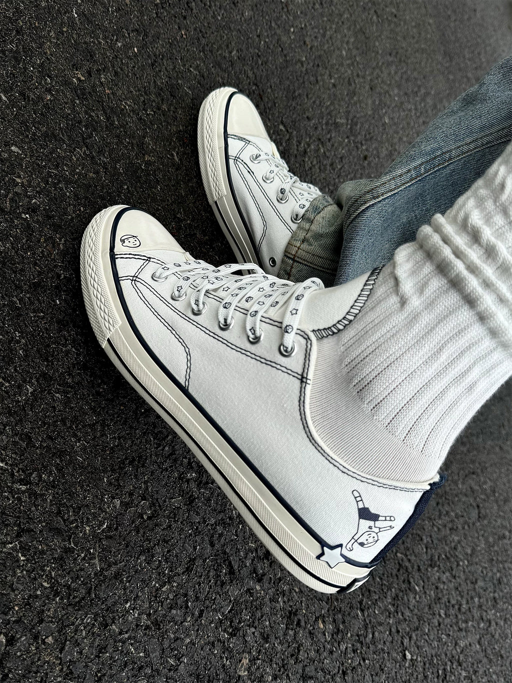 Noritake Co-Branded Hand-Painted Star Canvas Sneakers