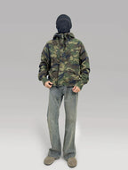 PLUS NO LOGO Washed Old Camouflage Jacket Zipper Jacket