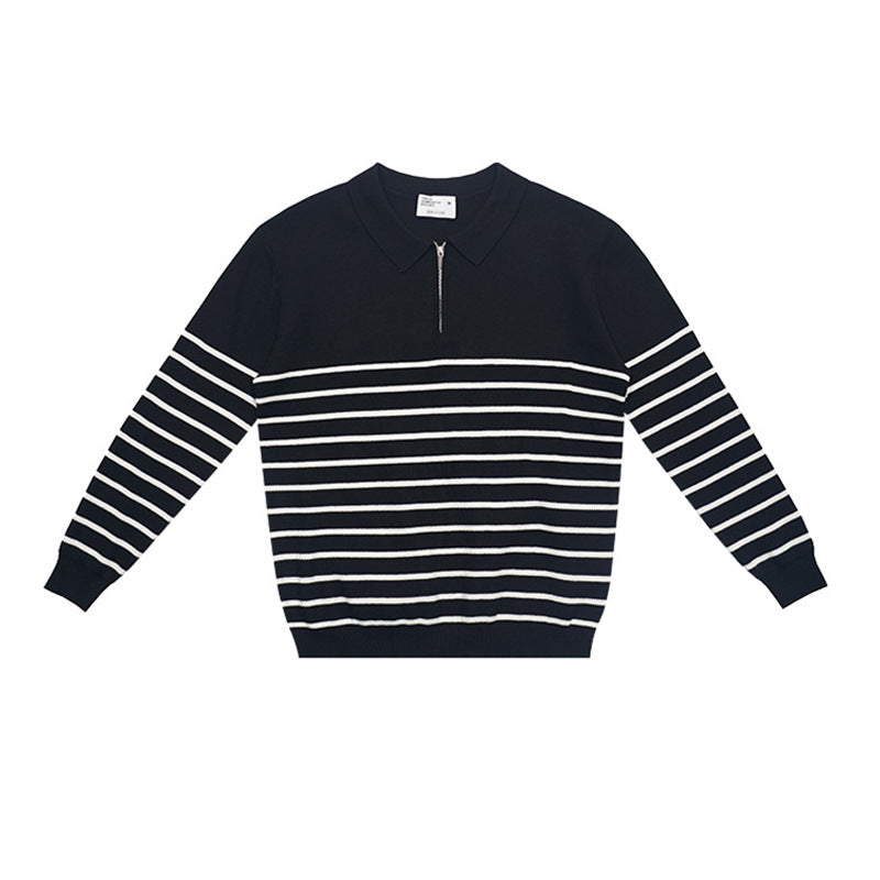 UNF Casual Contrast Striped Knitted Sweater