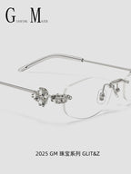 GM GLITZ Rimless Diamond Glasses Personalized Myopia Frame