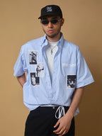 ComicTree C.t 2025 Summer Lapel Striped Photo Shirt