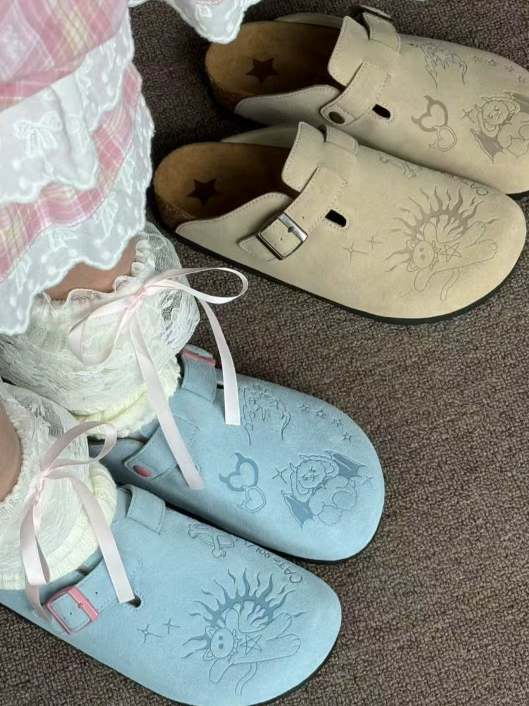 Cat & Sofa Demon Birkenstock Baotou Half Slippers