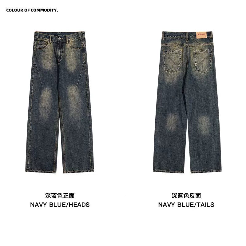 Mr. Jiangnan NewJNXS Washed Straight Casual Jeans