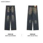 Mr. Jiangnan NewJNXS Washed Straight Casual Jeans