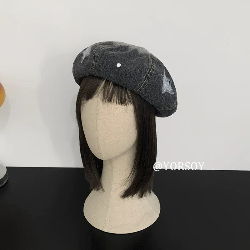 YORSOY Vintage Denim Beret