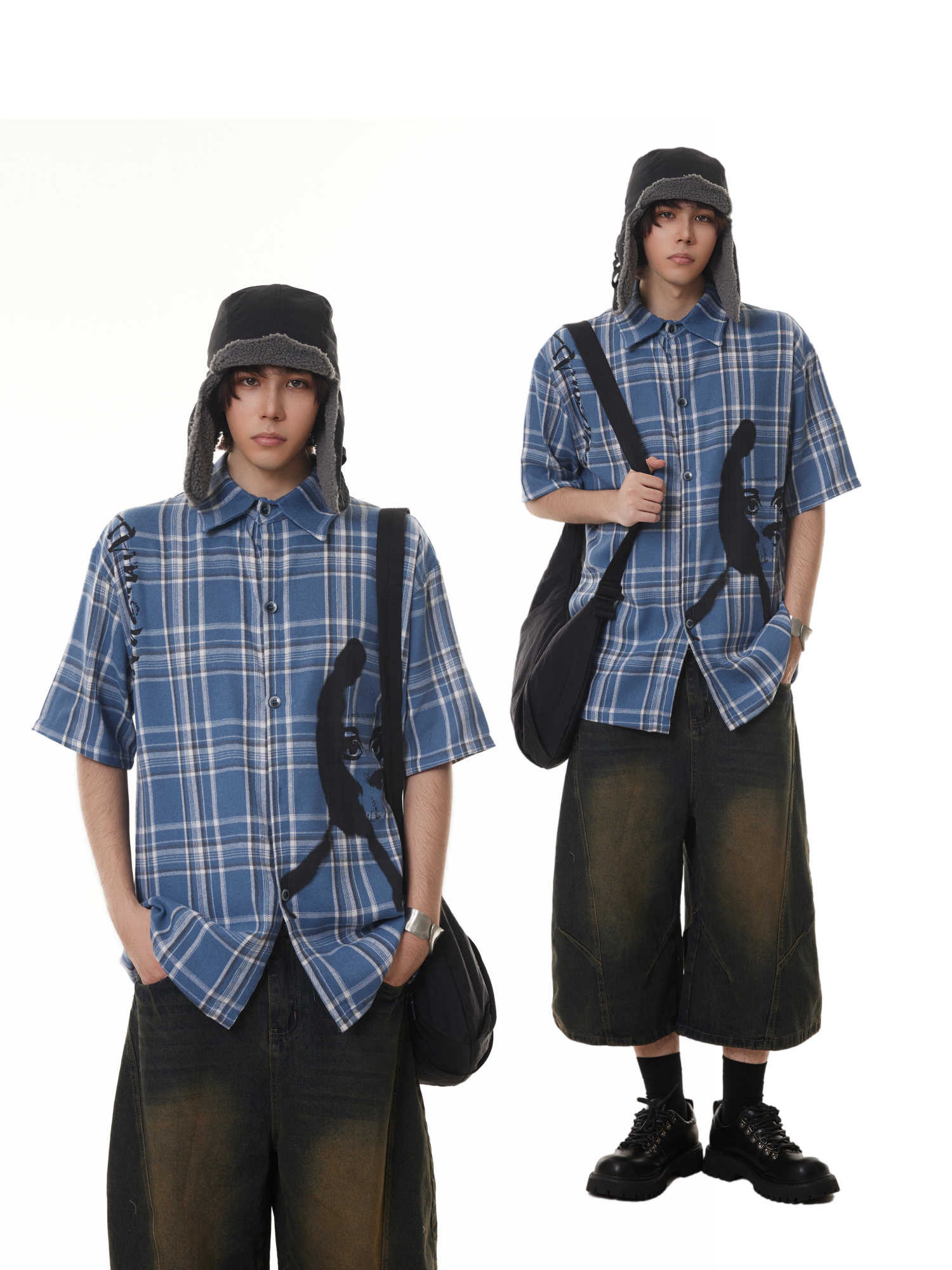 BTSG Vintage Cityboy Plaid Short Sleeve Shirt