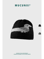 MUCUNXI Wool Blend Dachshund Jacquard Knit Beanie