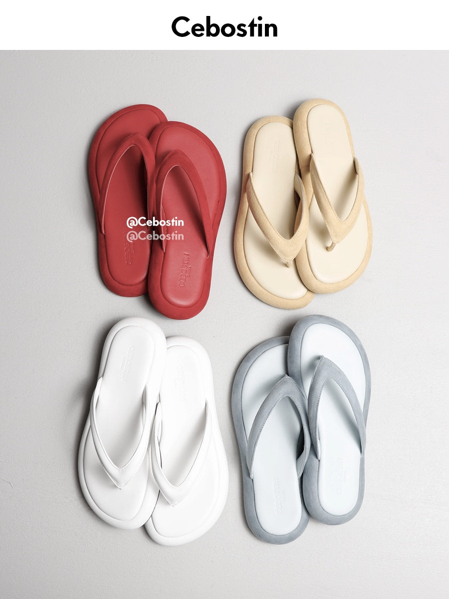 Cebostin Stomping Shit Feeling Vacation Wind Pinch Foot Beach Shoes