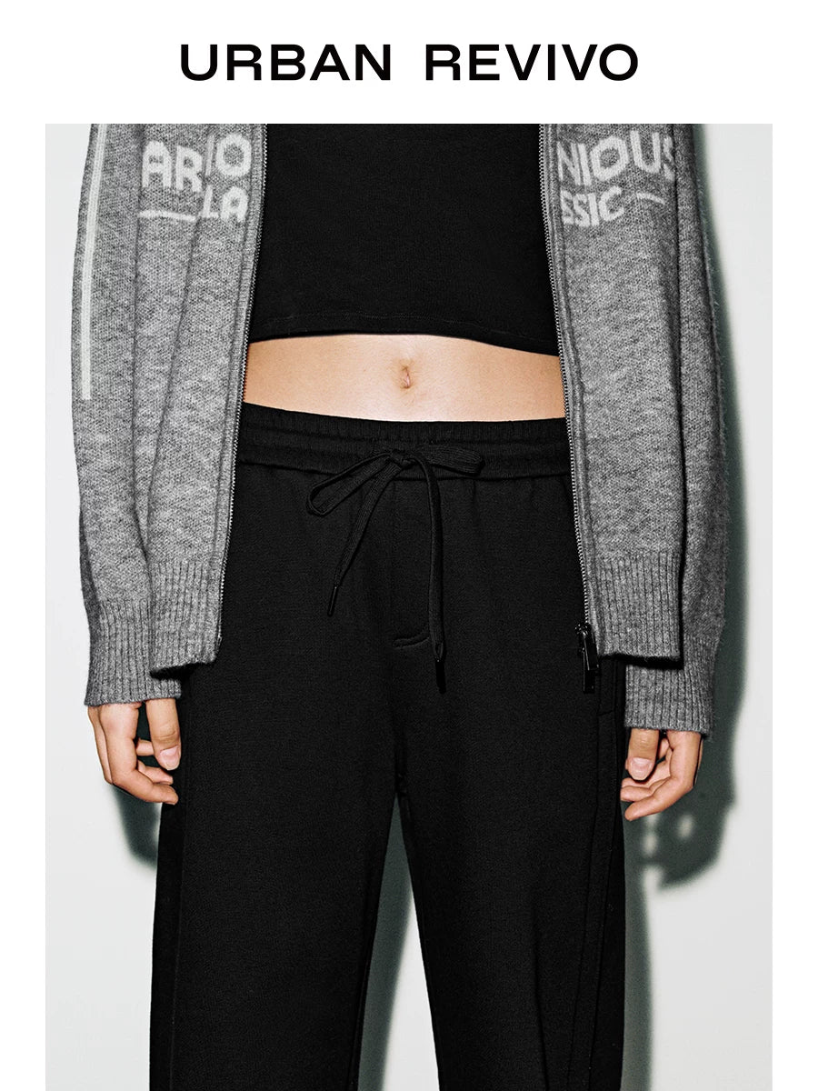 Urban Revivo High Waist Drawstring Scimitar Pants