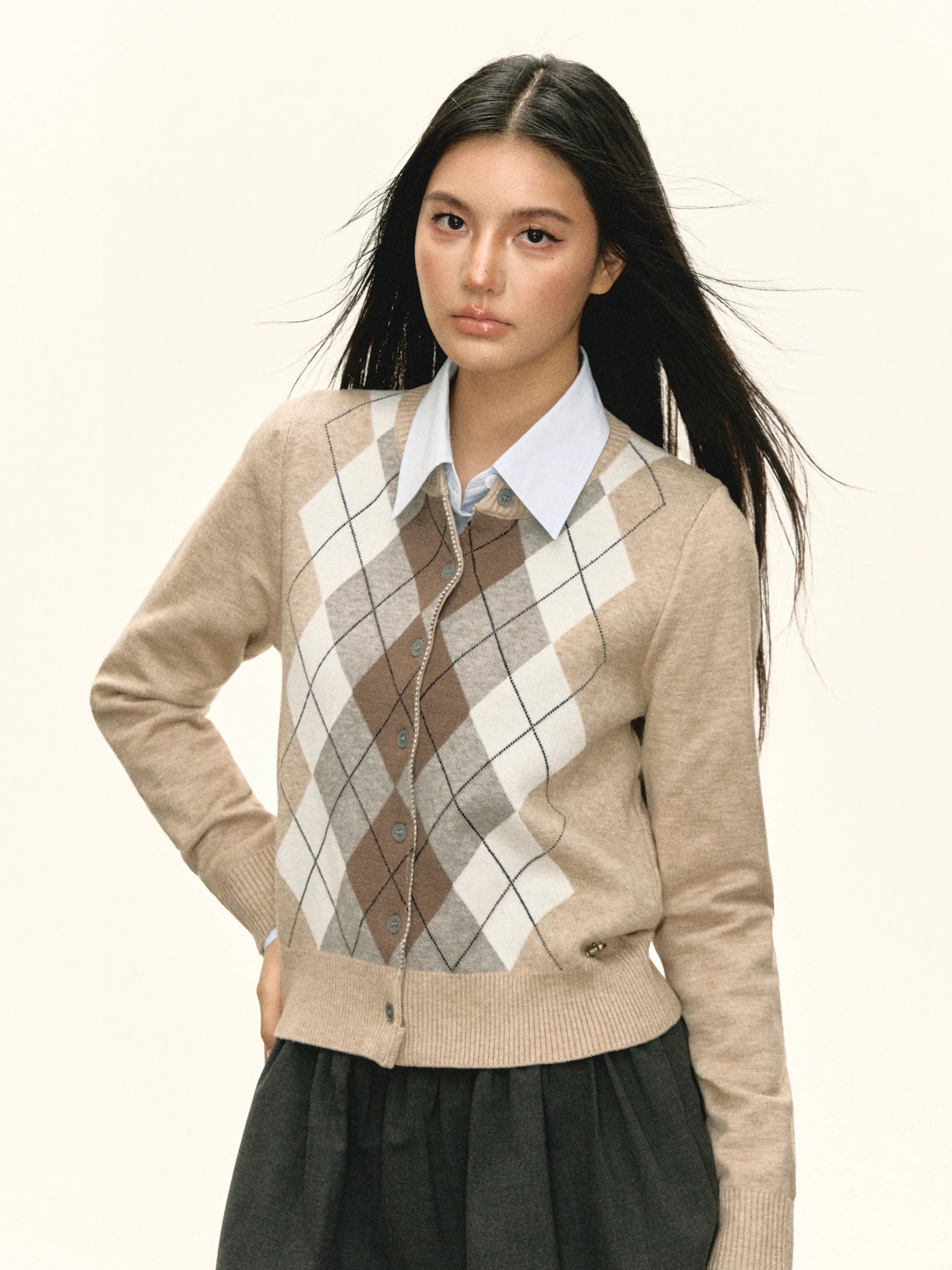 Ariseism Vintage Rhombus Casual Sweater