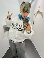 I4P STUDIO YESEYESEE C-Logo Embroidered Sports Jacket Cardigan