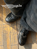 HANQIAORJI Retro Polished Cowhide Casual Training Shoes