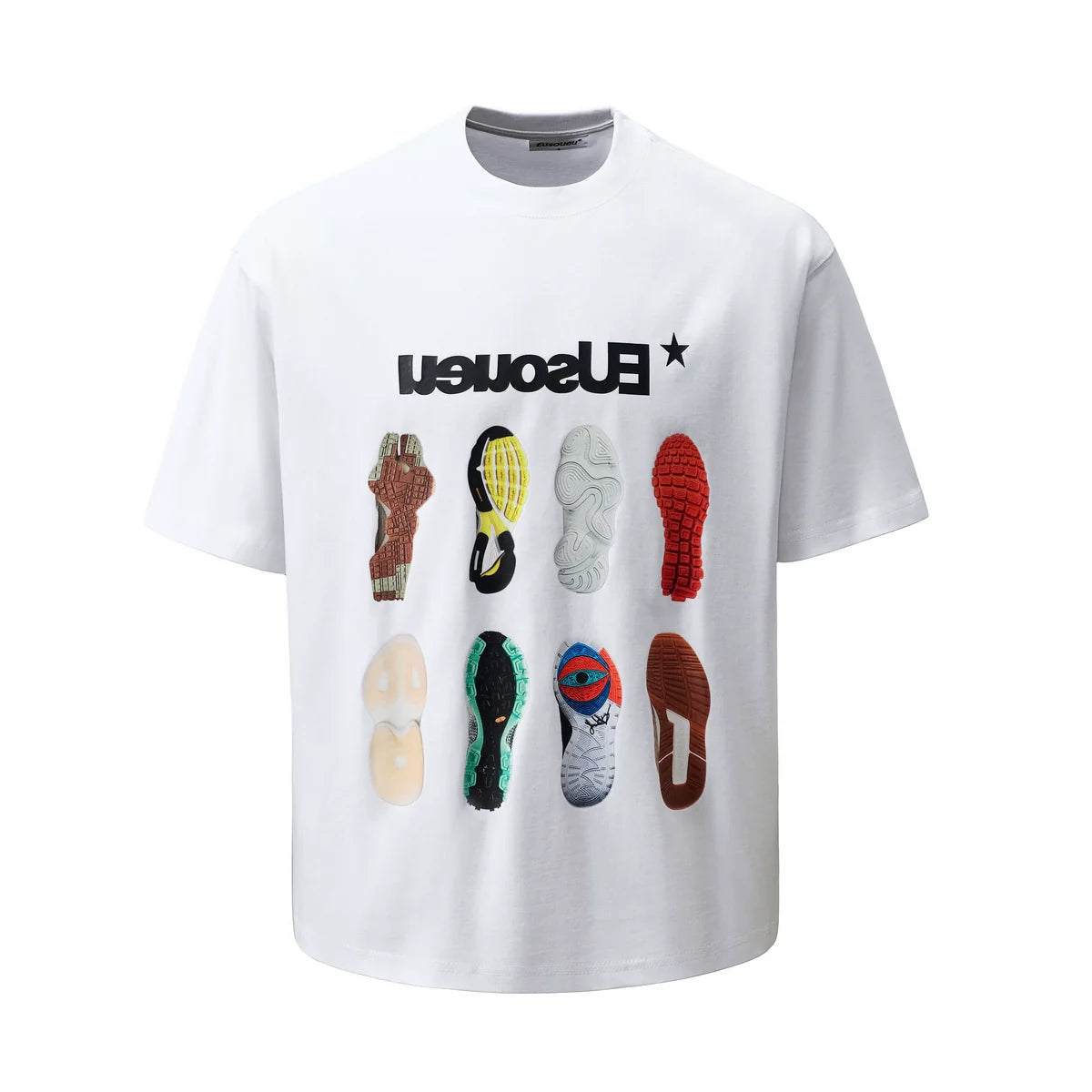Eusoueu "retro Niche Design Heavy Round Neck Tee"