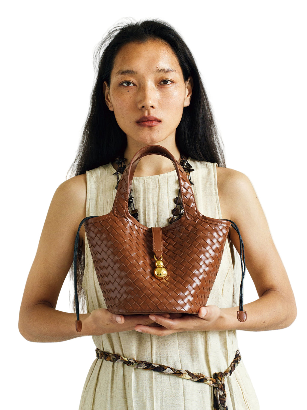 LOSEA Guan Zizi Leather Handwoven Gourd Bag