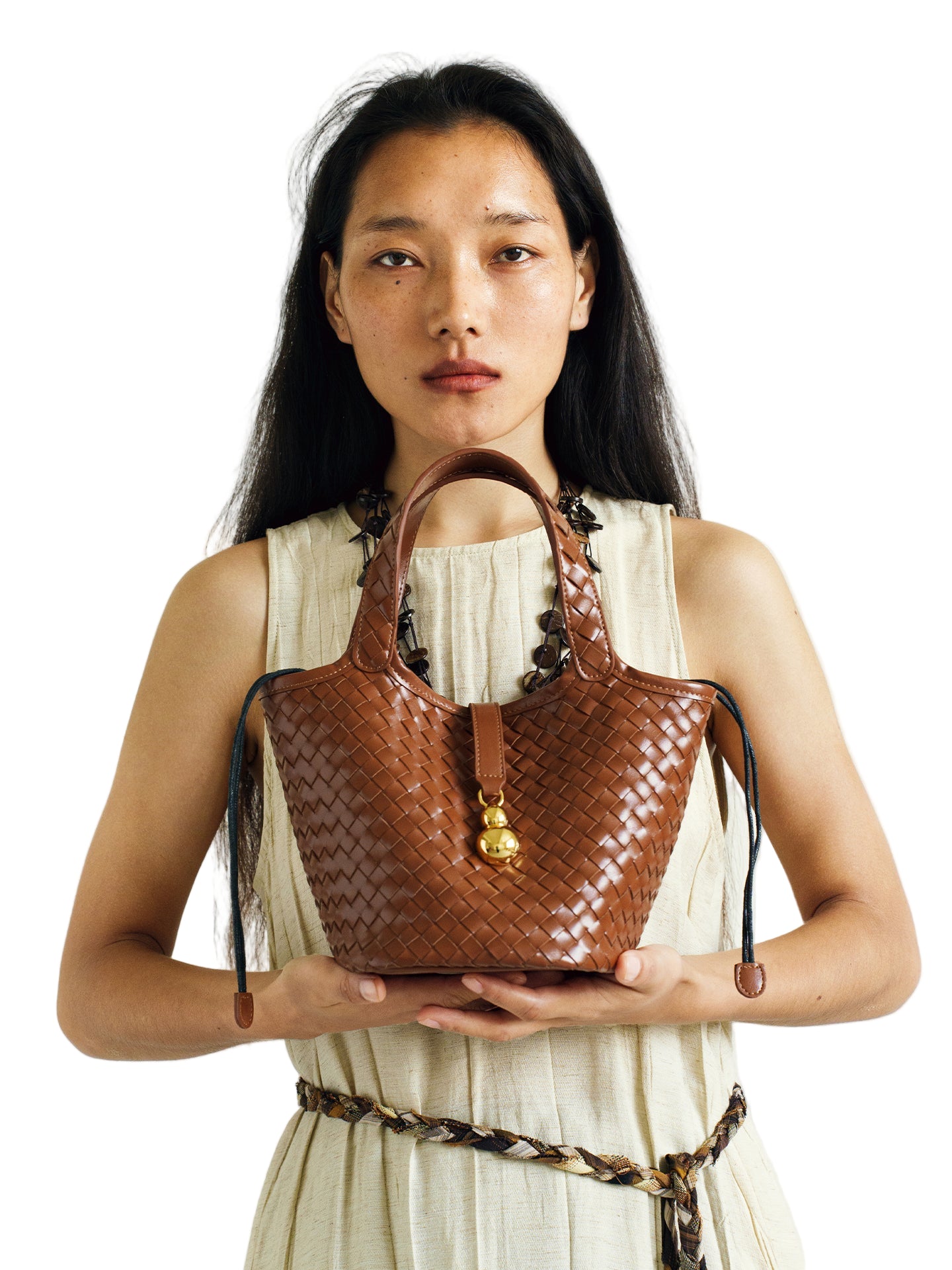LOSEA Guan Zizi Leather Handwoven Gourd Bag