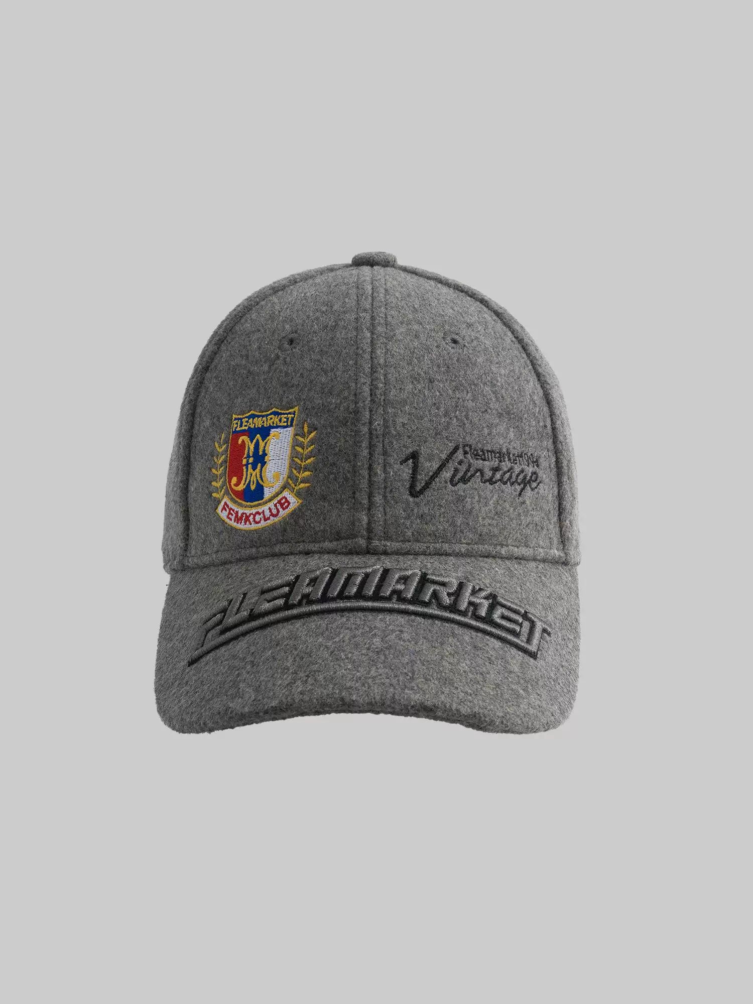 Fleamarket Autumn Cashmere Brim Embroidered Baseball Cap